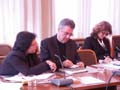 Claudia Kahr, Heinz Fischer und Edith Goldeband bei der Sitzung des Präsidiums des Österreich-Konvents am 9. Februar 2004 im Parlament. Diskutiert wurde bei der Sitzung der Bericht von Ausschuss 1 (Staatsaufgaben und Staatsziele), dem der Verfassungsrechtler Heinz Mayer vorsteht.